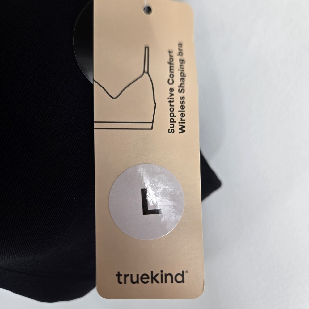 Truekind 10210 Supportive Comfort Wireless Shaping Bra Black Size Large NWT - Picture 2 of 5